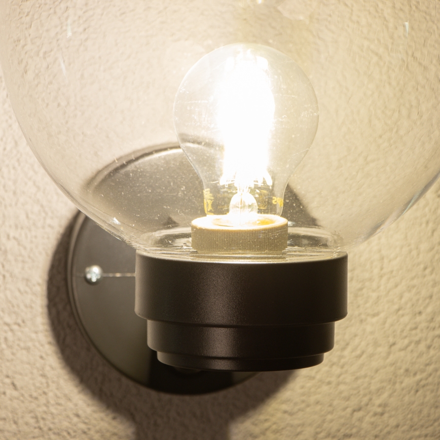 BRILAGI - Aplique de pared exterior con sensor de movimiento HARBOR 1xE27/40W/230V IP33 antracita/transparente
