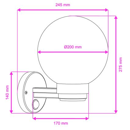 BRILAGI - Aplique de pared exterior con sensor de movimiento HARBOR 1xE27/40W/230V IP33 antracita/transparente