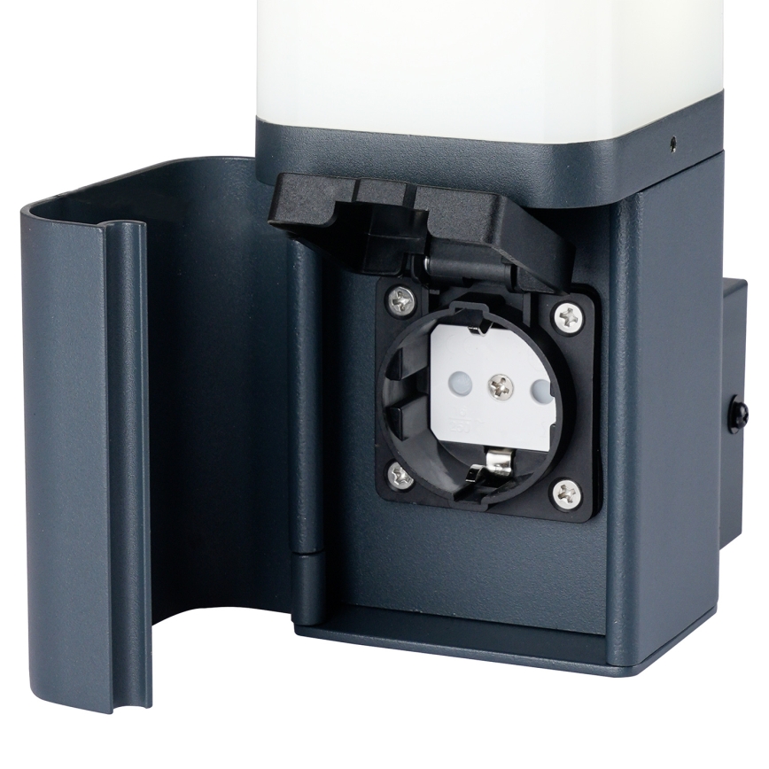 Brilagi - Lámpara de pared exterior PILLAR con enchufe SCHUKO 1xG9/11W/230V IP44 antracita