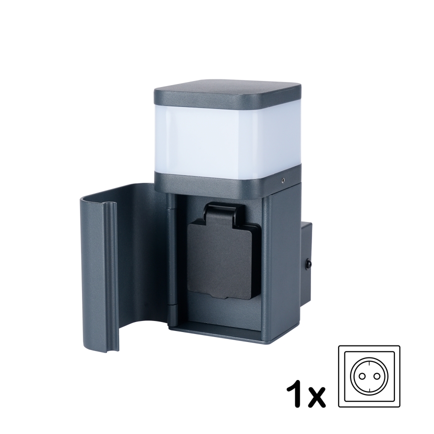 Brilagi - Lámpara de pared exterior PILLAR con enchufe SCHUKO 1xG9/11W/230V IP44 antracita