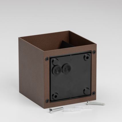 BRILAGI - Aplique de pared exterior CUBE LED/6W/230V marrón IP54
