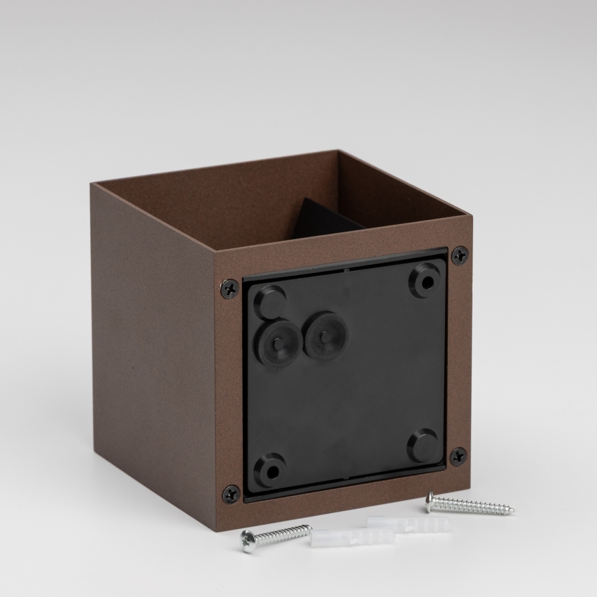 BRILAGI - Aplique de pared exterior CUBE LED/6W/230V marrón IP54