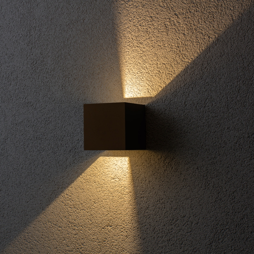 BRILAGI - Aplique de pared exterior CUBE LED/6W/230V marrón IP54