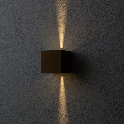 BRILAGI - Aplique de pared exterior CUBE LED/6W/230V marrón IP54