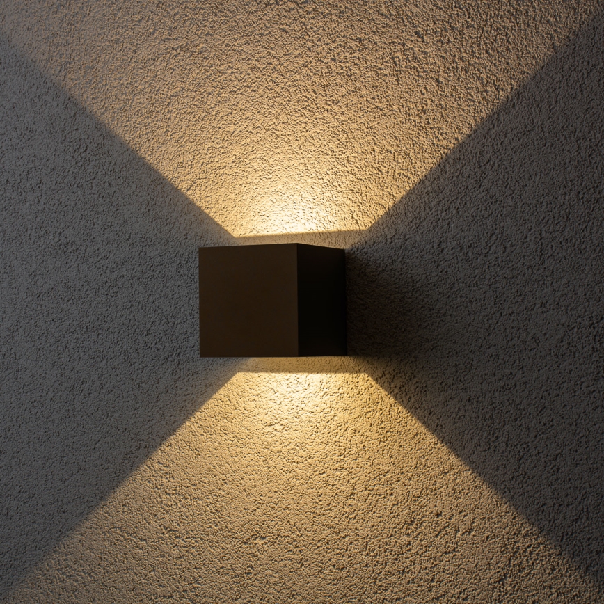 BRILAGI - Aplique de pared exterior CUBE LED/6W/230V marrón IP54
