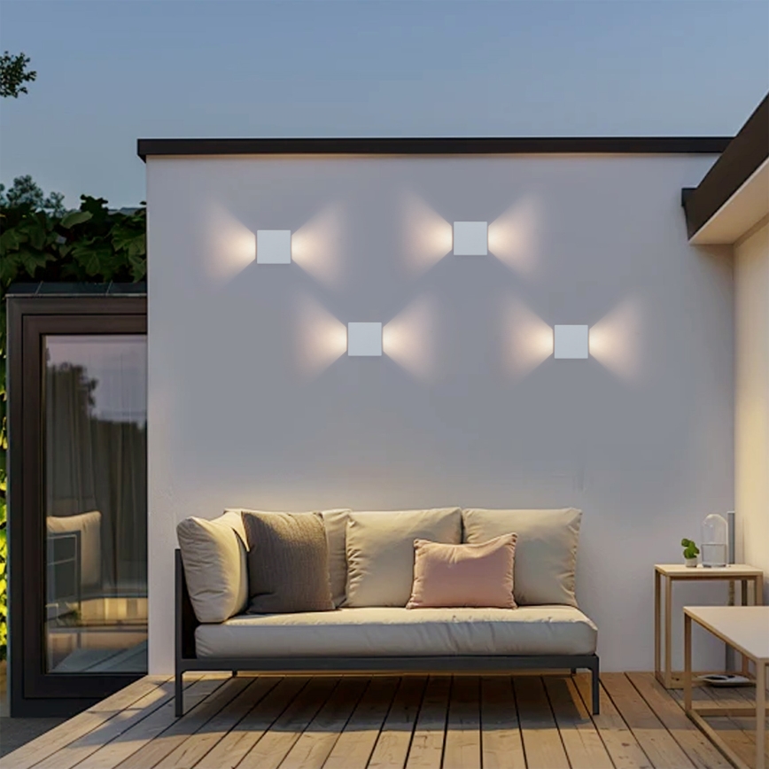 Brilagi - Aplique de pared exterior DOUBLERAY LED/6W/230V, blanco, IP54