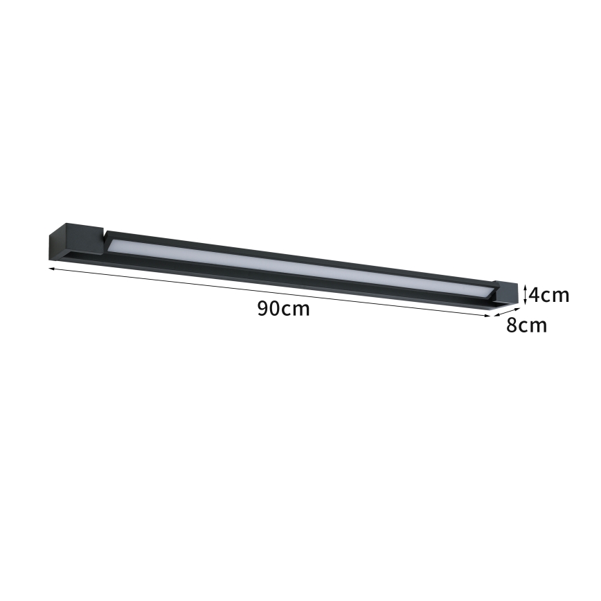 BRILAGI - LED Aplique de pared exterior AQUA LINE LED/24W/230V 90 cm IP44 negro CRI 90