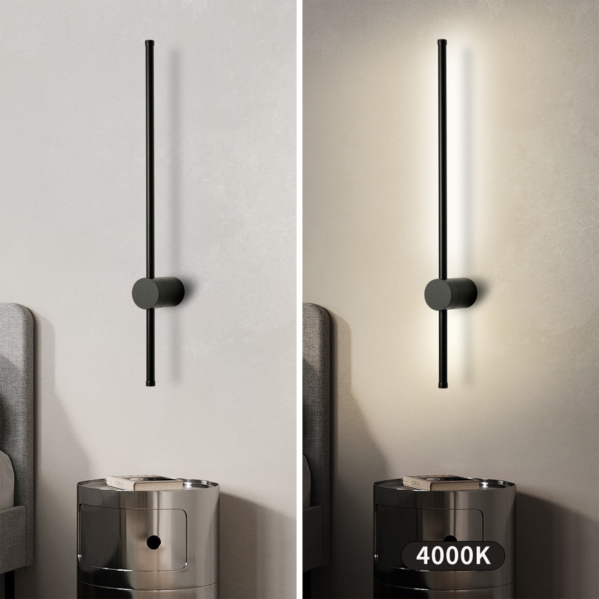 Brilagi - Aplique de pared exterior LED AURA LED/12W/230V 4000K IP54 65 cm negro CRI 90