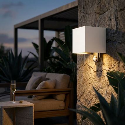Brilagi - Aplique de pared exterior LED con sensor CUBE LED/6W/230V gris IP65