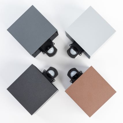 BRILAGI - Aplique de pared exterior LED con sensor CUBE LED/6W/230V gris IP65