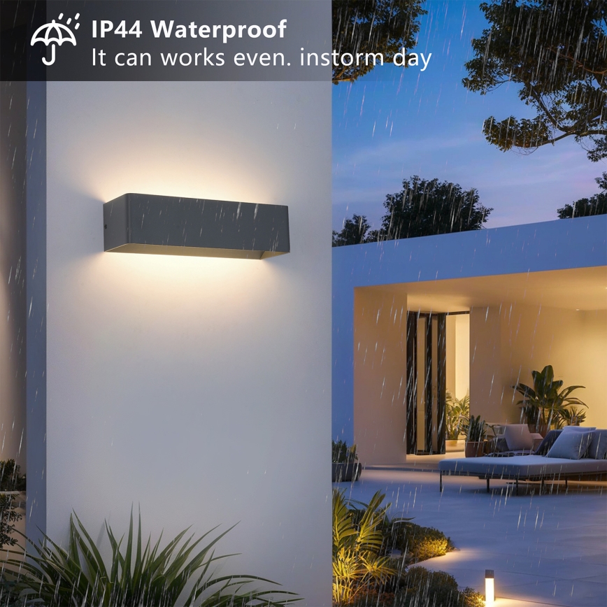 Brilagi - Aplique de pared LED para exterior DONNANI LED/12W/230V 30 cm antracita IP44