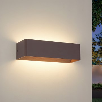 Brilagi - Aplique de pared exterior LED DONNANI LED/12W/230V marrón IP44