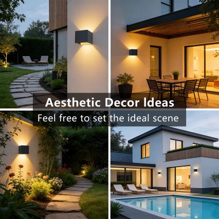 Brilagi - Aplique de pared exterior LED DONNANI LED/5W/230V 10 cm negro IP44