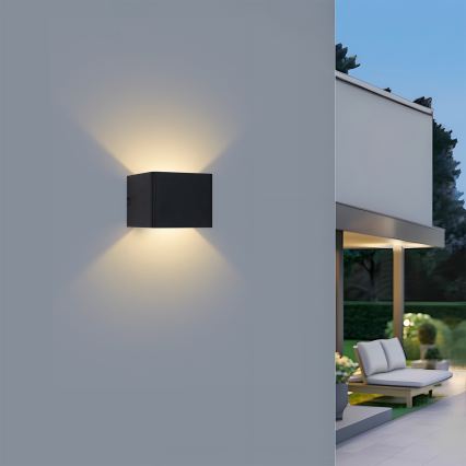 Brilagi - Aplique de pared exterior LED DONNANI LED/5W/230V 10 cm negro IP44