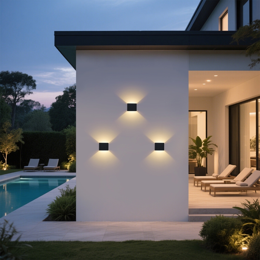 Brilagi - Aplique de pared exterior LED DONNANI LED/5W/230V 10 cm negro IP44