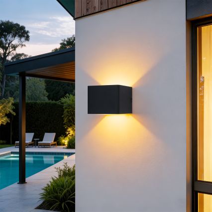 Brilagi - Aplique de pared exterior LED DONNANI LED/5W/230V 10 cm negro IP44