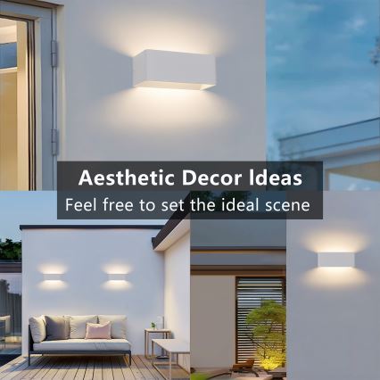 Brilagi - Aplique de pared exterior LED DONNANI LED/7W/230V 20 cm blanco IP44