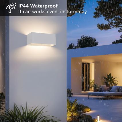 Brilagi - Aplique de pared exterior LED DONNANI LED/7W/230V 20 cm blanco IP44
