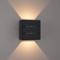 Brilagi - Aplique de pared exterior LED DOUBLERAY LINE LED/6W/230V negro IP54