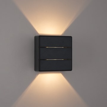 Brilagi - Aplique de pared exterior LED DOUBLERAY LINE LED/6W/230V negro IP54