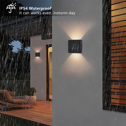Brilagi - Aplique de pared exterior LED DOUBLERAY LINE LED/6W/230V negro IP54