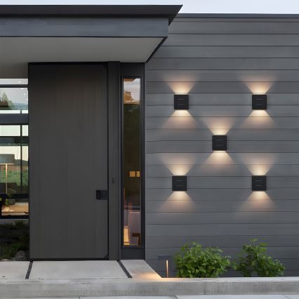 Brilagi - Aplique de pared exterior LED DOUBLERAY LINE LED/6W/230V negro IP54