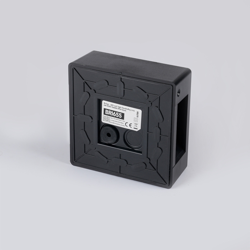 Brilagi - Aplique de pared exterior LED DOUBLERAY LINE LED/6W/230V negro IP54