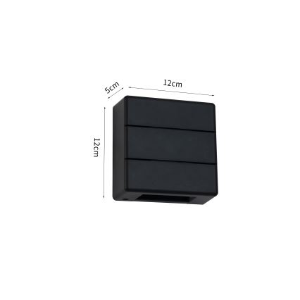 Brilagi - Aplique de pared exterior LED DOUBLERAY LINE LED/6W/230V negro IP54