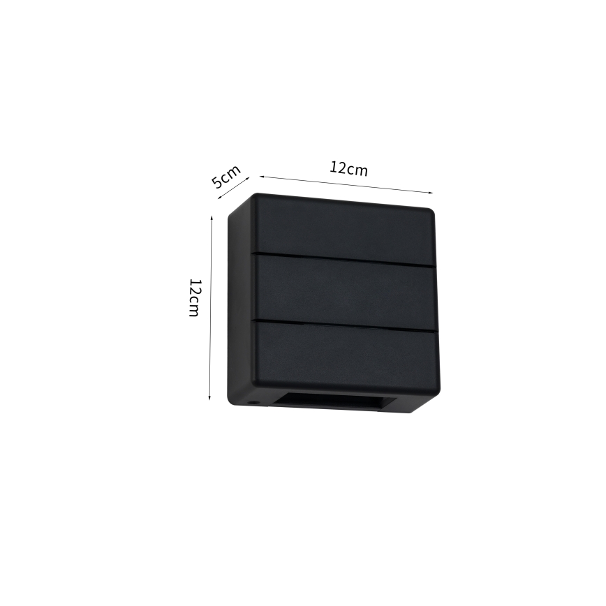 Brilagi - Aplique de pared exterior LED DOUBLERAY LINE LED/6W/230V negro IP54