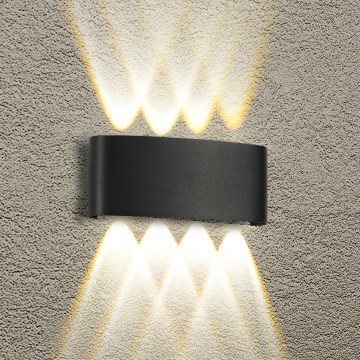 Brilagi - Aplique de pared exterior LED FLAREBOX LED/8W/230V, negro, IP65