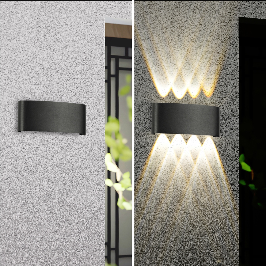 Brilagi - Aplique de pared exterior LED FLAREBOX LED/8W/230V, negro, IP65