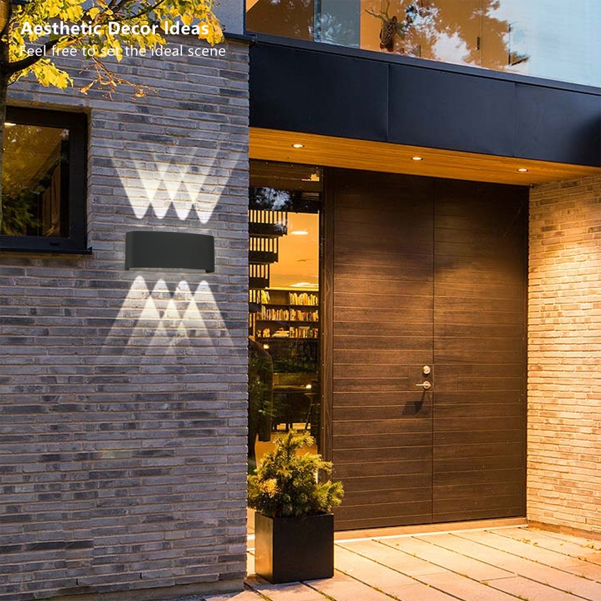 Brilagi - Aplique de pared exterior LED FLAREBOX LED/8W/230V, negro, IP65