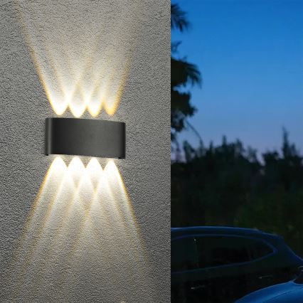Brilagi - Aplique de pared exterior LED FLAREBOX LED/8W/230V, negro, IP65