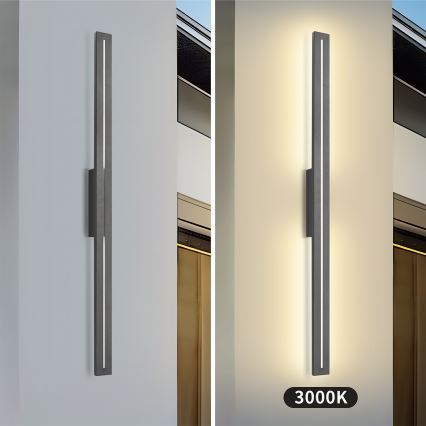 Brilagi - Aplique de pared exterior LED LINEO LED/24W/230V 3000K IP65 100 cm antracita CRI 90