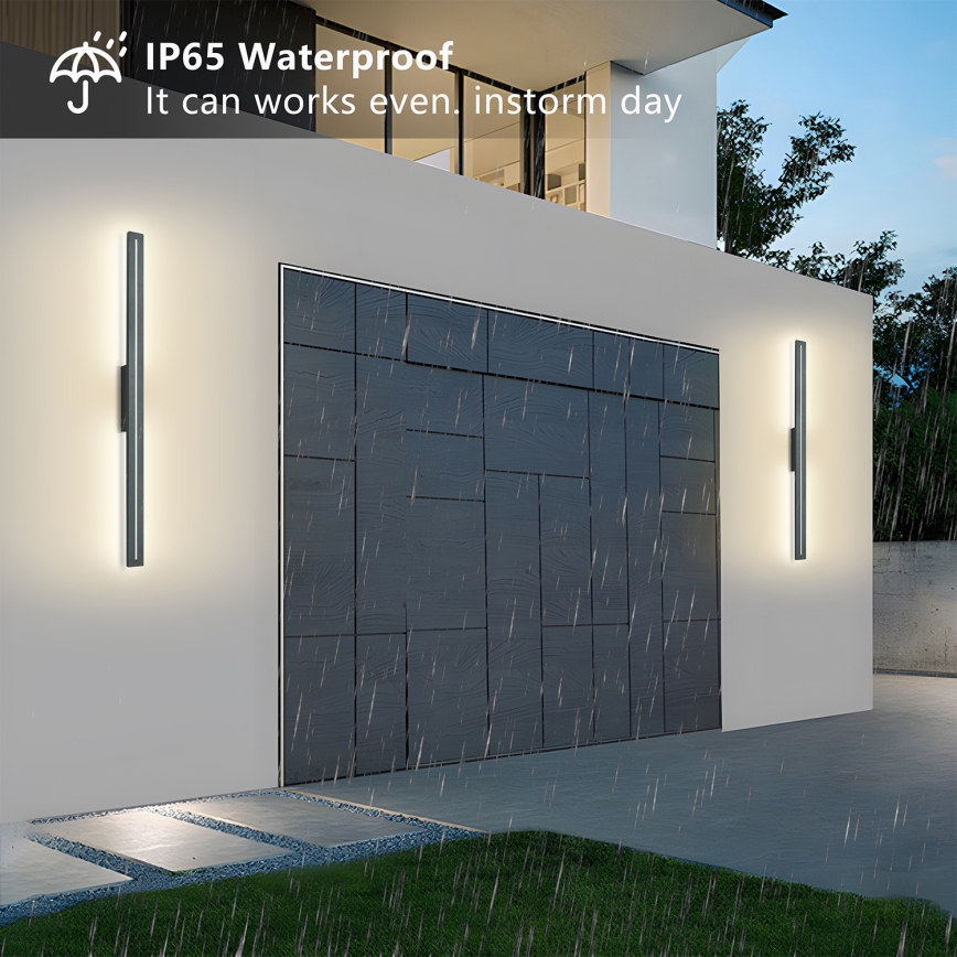 Brilagi - Aplique de pared exterior LED LINEO LED/24W/230V 3000K IP65 100 cm antracita CRI 90