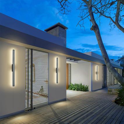 Brilagi - Aplique de pared exterior LED LINEO LED/24W/230V 3000K IP65 100 cm antracita CRI 90