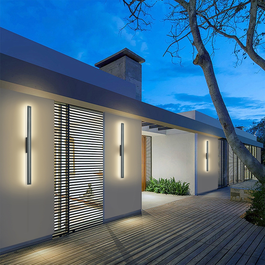 Brilagi - Aplique de pared exterior LED LINEO LED/24W/230V 3000K IP65 100 cm antracita CRI 90