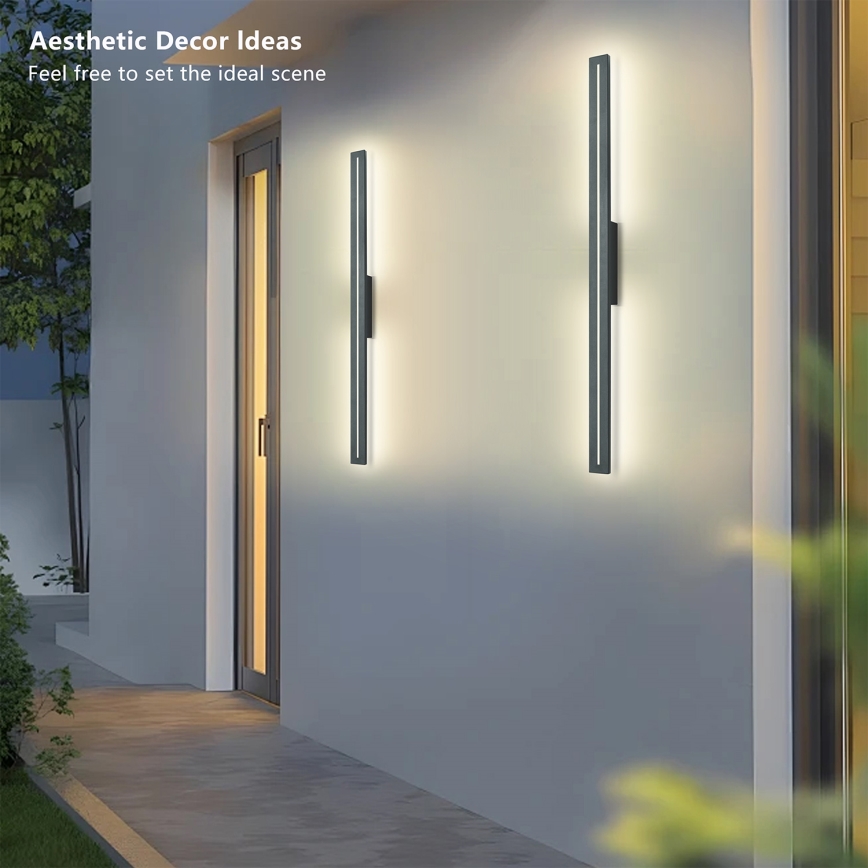 Brilagi - Aplique de pared exterior LED LINEO LED/24W/230V 3000K IP65 100 cm antracita CRI 90