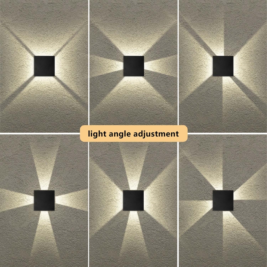 Brilagi - Aplique de pared exterior LED QUADRAY LED/4W/230V negro IP65