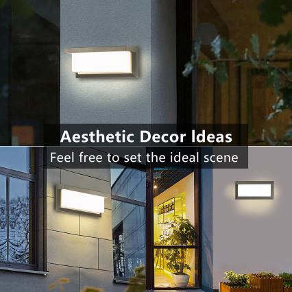 Brilagi - Aplique de pared exterior LED regulable BRICKY 1xE27/6W/230V 2700-6500K IP54 gris