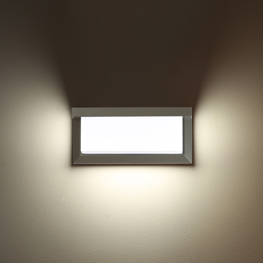 Brilagi - Aplique de pared exterior LED regulable BRICKY 1xE27/6W/230V 2700-6500K IP54 gris