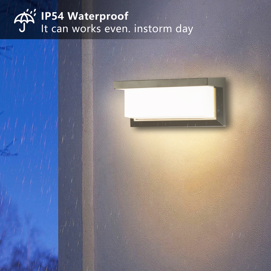 Brilagi - Aplique de pared exterior LED regulable BRICKY 1xE27/6W/230V 2700-6500K IP54 gris