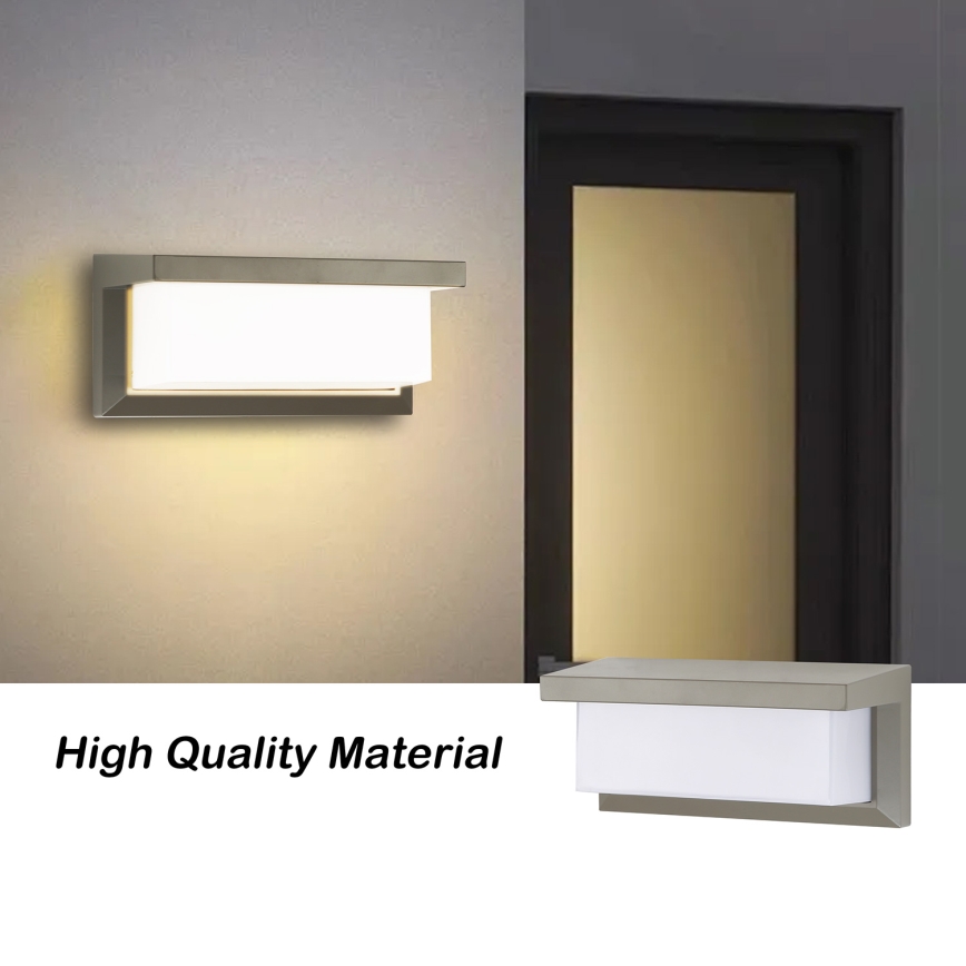 Brilagi - Aplique de pared exterior LED regulable BRICKY 1xE27/6W/230V 2700-6500K IP54 gris