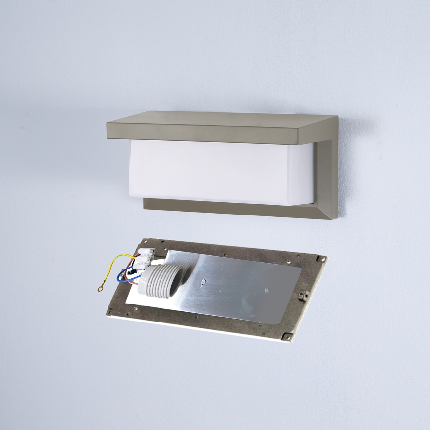 Brilagi - Aplique de pared exterior LED regulable BRICKY 1xE27/6W/230V 2700-6500K IP54 gris