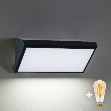 Brilagi - Aplique de pared exterior LED regulable TRIANGLE 1xE27/6W/230V 2700-6500K IP65 negro