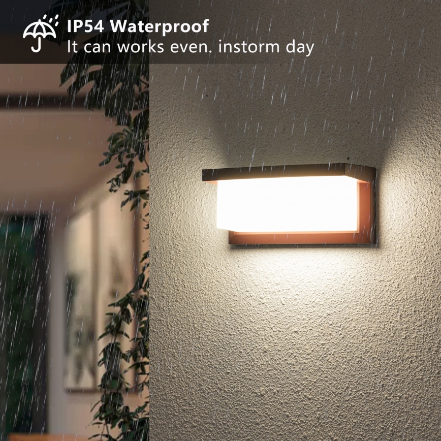 Brilagi - Aplique de pared exterior LED RGBW regulable BRICKY 1xE27/9W/230V 2700-6500K IP54 marrón