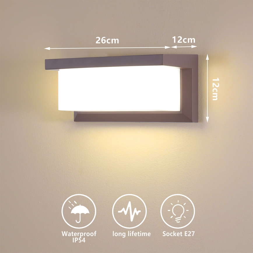 Brilagi - Aplique de pared exterior LED RGBW regulable BRICKY 1xE27/9W/230V 2700-6500K IP54 marrón