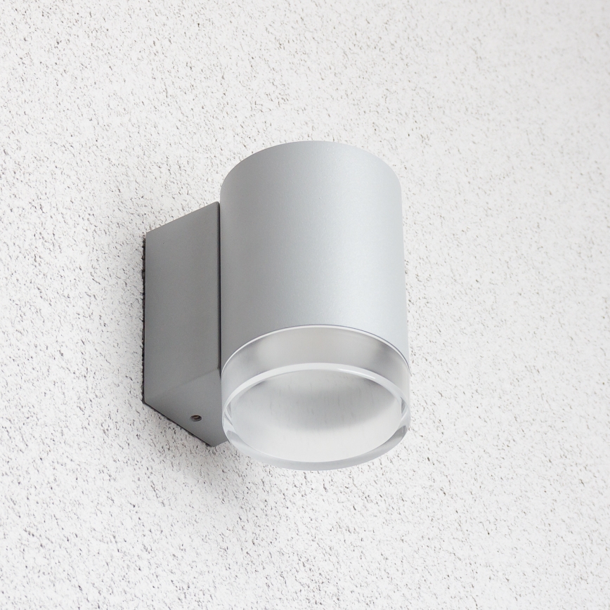 Brilagi - Aplique de pared exterior LED RGBW regulable MATERA 1xGU10/4,8W/230V 3000K IP54 gris + mando a distancia