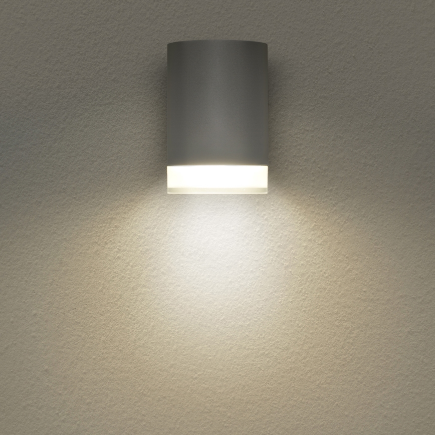 Brilagi - Aplique de pared exterior LED RGBW regulable MATERA 1xGU10/4,8W/230V 3000K IP54 gris + mando a distancia