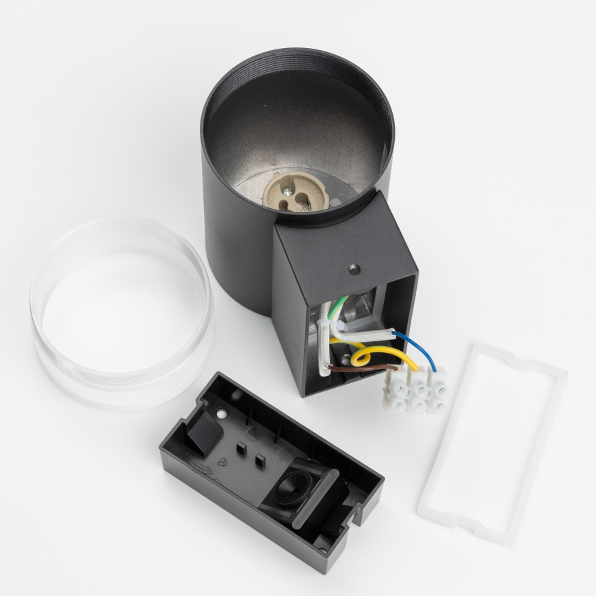 Brilagi - Aplique LED RGBW regulable de pared para exterior MATERA 1xGU10/4,8W/230V 3000K IP54 negro + mando a distancia